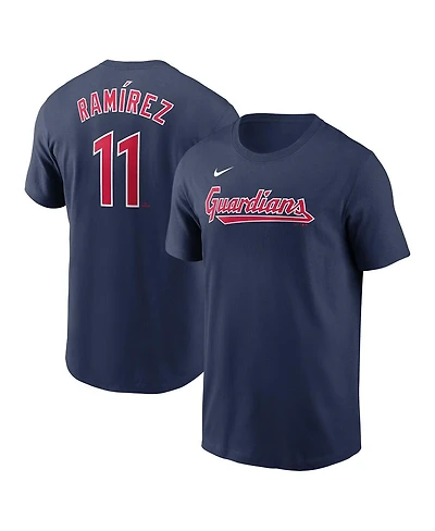 Nike Men's Jose Ramirez Navy Cleveland Guardians Fuse Name Number T-Shirt