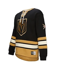 Mitchell & Ness Men's Black Vegas Golden Knights Heritage Lace-Up Pullover Sweatshirt