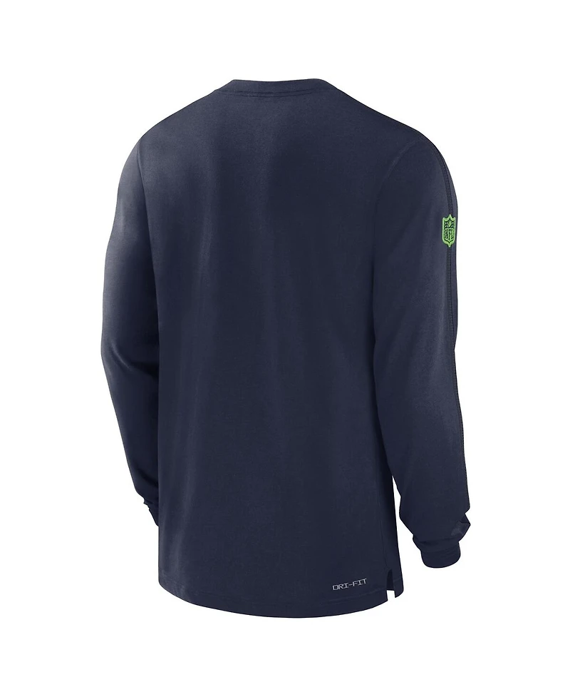 Nike Men's College Navy Seattle Seahawks Sideline Player Performance Long Sleeve T-Shirt