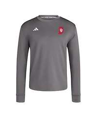 Adidas Men's Gray Indiana Hoosiers Dugout Pullover Sweatshirt