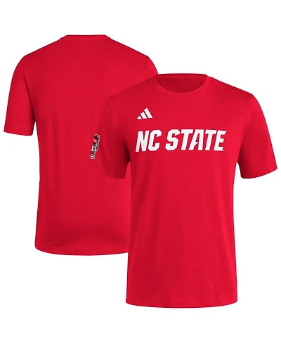 Adidas Men's Red Nc State Wolfpack Fresh Wordmark T-Shirt