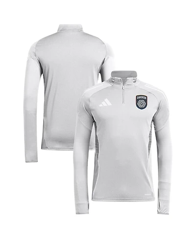 Adidas Men's Silver San Diego Fc 2025 Quarter-Zip Long Sleeve Training Top