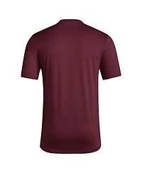 Adidas Men's Maroon Mississippi State Bulldogs Locker Football Pre-Game Aeroready T-Shirt