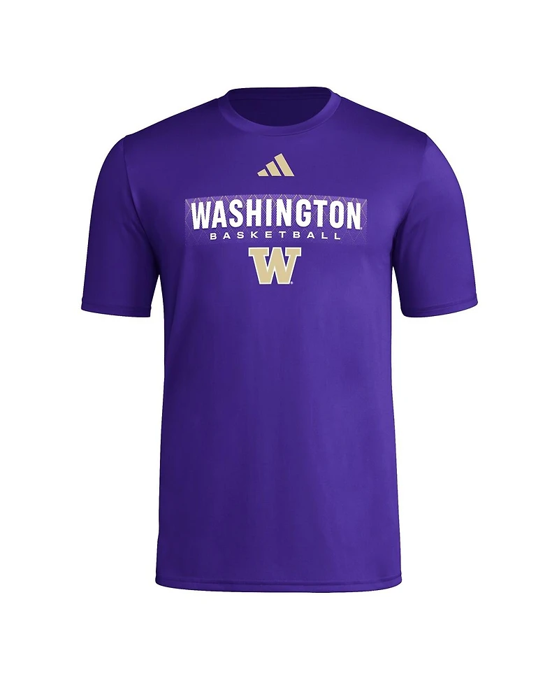 Adidas Men's Purple Washington Huskies Locker On-Court The Fade Pregame Aeroready T-Shirt
