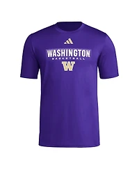 Adidas Men's Purple Washington Huskies Locker On-Court The Fade Pregame Aeroready T-Shirt