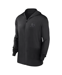 Nike Men's Black Oakland Athletics Authentic Collection Travel Performance Lightweight Full-Zip Hoodie
