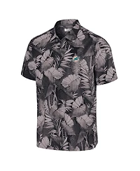 Tommy Bahama Men's Black Miami Dolphins Coast Nuevo Fronds Camp Button-Up Shirt