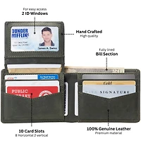 Alpine Swiss Mens Genuine Leather Rfid Safe Bifold Wallet Passcase 2 Id Windows
