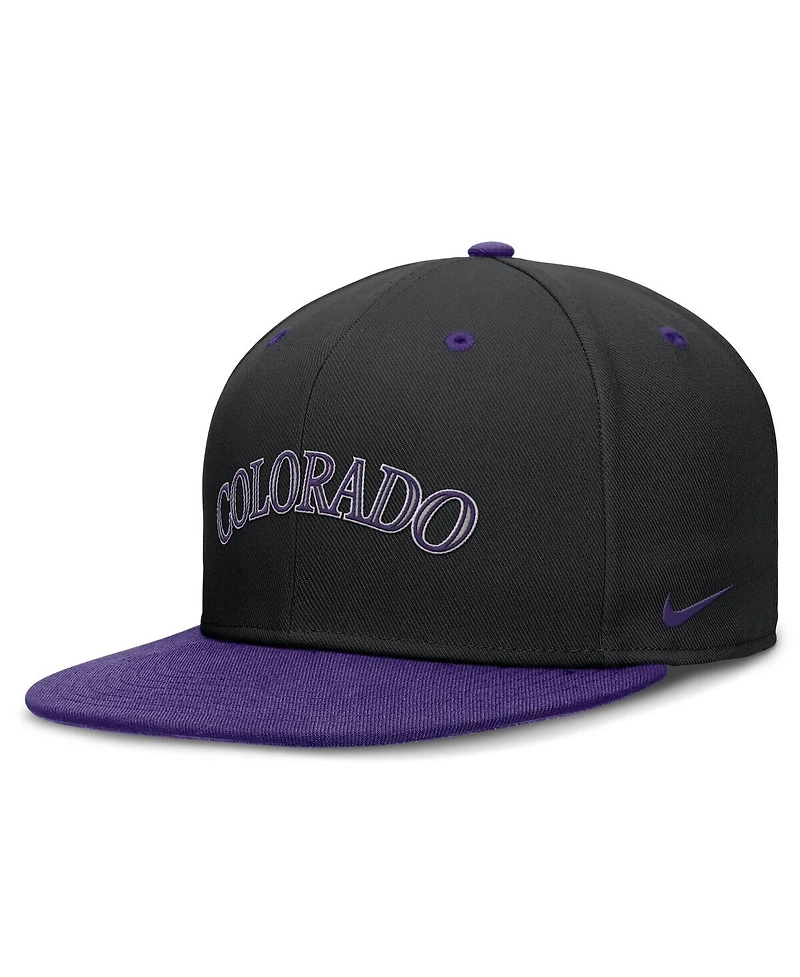 Nike Men's Black/Purple Colorado Rockies 25th Anniversary True Primetime Two-Tone Performance Fitted Hat