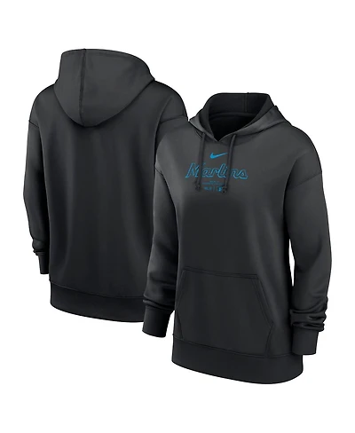 Nike Women's Black Miami Marlins Authentic Collection Performance Pullover Hoodie
