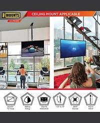 ProMounts Premium Ceiling Tv Mount Fits Most 24-55 inch, Holds 110 lbs