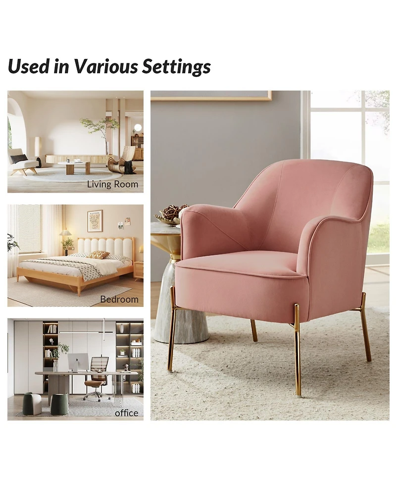 Barbara Wooden Arm Chair with Metal Legs