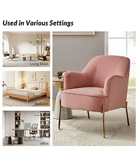 Barbara Wooden Arm Chair with Metal Legs