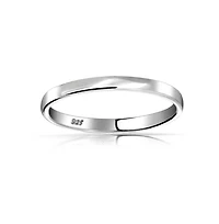 Bling Jewelry Minimalist Simple .925 Sterling Silver Couples Eternity Band Ring 3MM