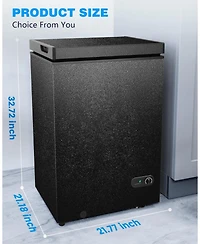 Cowsar 3.5 Cu.Ft Chest Freezer with Removable Basket and Bottom Defrost Water Drain Freestanding Top Open Door, Deep Freezer, Mini Freezer with Adjust