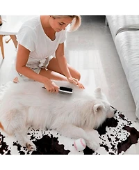 Ocean Plastic by Pt Beige Double-Sided Oval Grooming Brush, Eco-Friendly Pet Brush for Dogs and Cats