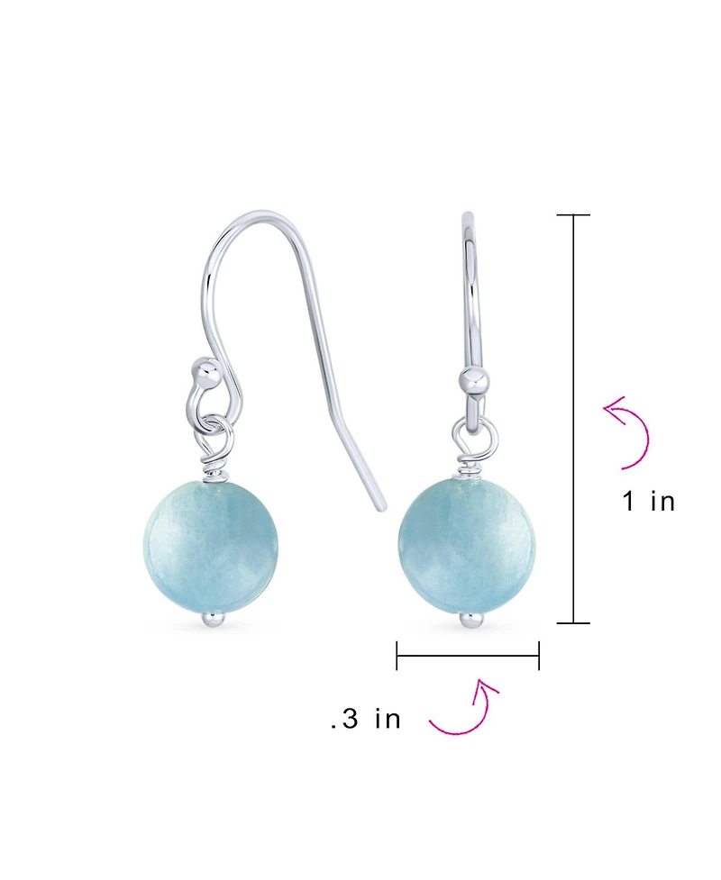 Bling Jewelry Basic Round 8MM Bead Drop Earrings with Fish Hook Sterling Silver