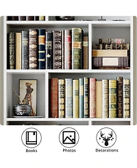 Bookcase with Doors, Tall Bookshelf with Storage, Bookshelves