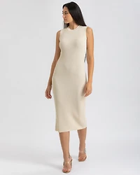 Pietro Brunelli Milano Women's Sleeveless Fitted Ribbed Pattern Iris Dress