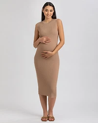 Pietro Brunelli Maternity Maternity Sleeveless Fitted Rib Knit Iris Dress