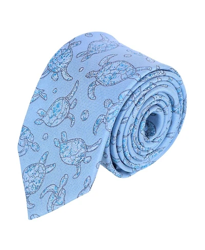 Trafalgar Men's Morla The Wise Sea Turtle Linen Blend Novelty Necktie
