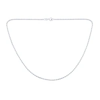 Bling Jewelry Thin 2MM 030 Gauge Strong .925 Sterling Silver Rope Link Chain Necklace