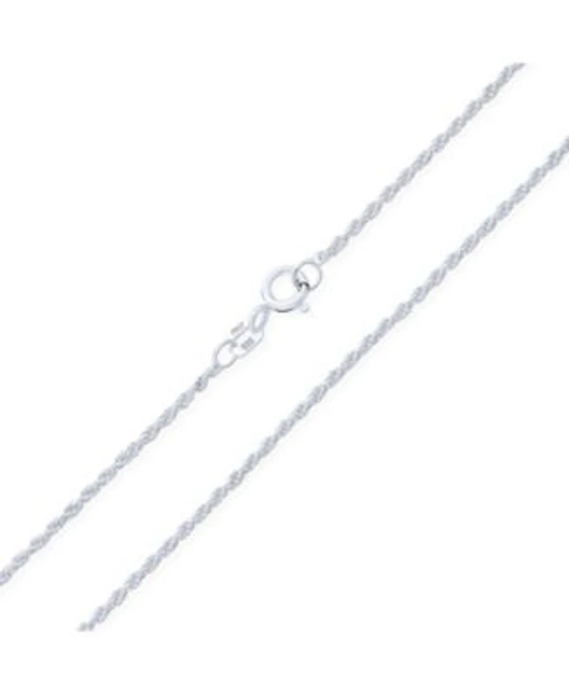 Bling Jewelry Thin 2MM 030 Gauge Strong .925 Sterling Silver Rope Link Chain Necklace
