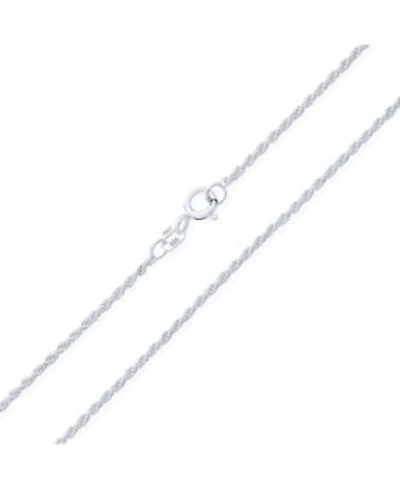 Bling Jewelry Thin 2MM 030 Gauge Strong .925 Sterling Silver Rope Link Chain Necklace