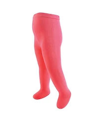 Touched by Nature Toddler and Kids Girl Organic Cotton Tights, Coral Charcoal, 7-10 Years