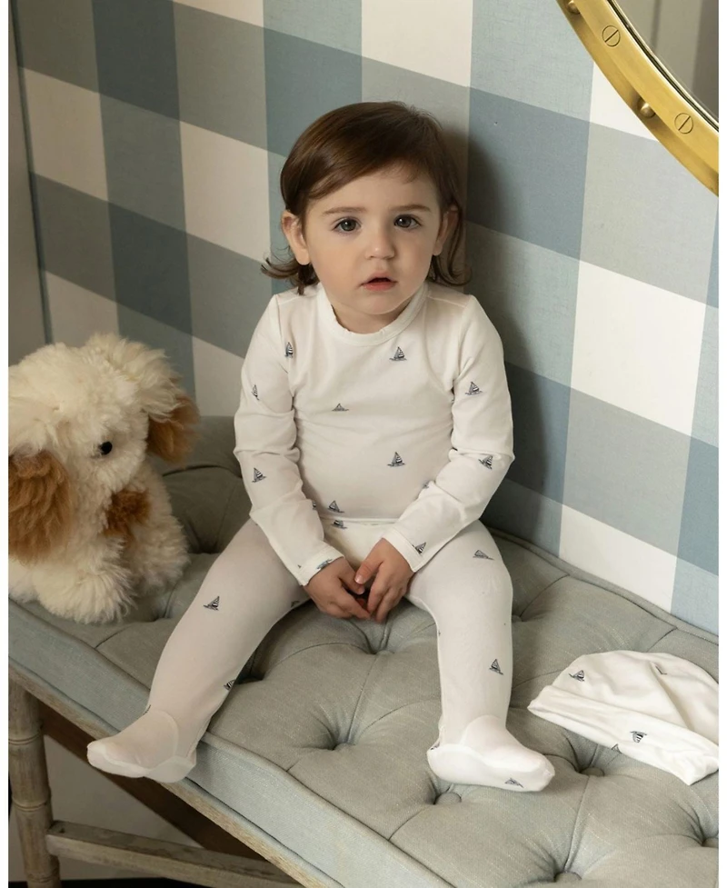 MeMoi Baby Boys "Little Sailboats" Rich Footie