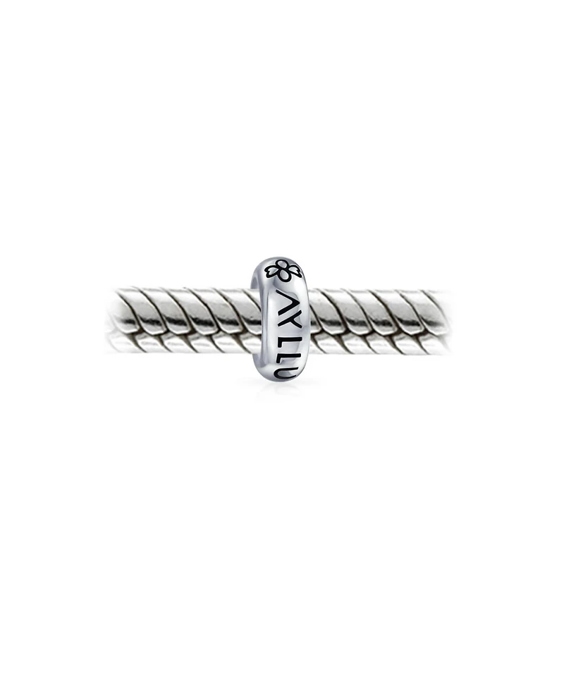 Bling Jewelry European Bracelet .925 Silver Amulet Talisman Inspirational Symbol Love Luck Unity Rubber Center Spacer Bead Charm