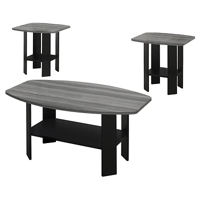 Set of 3 Wood Coffee Tables with Shelf – Functional Nesting Design