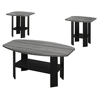 Set of 3 Wood Coffee Tables with Shelf – Functional Nesting Design