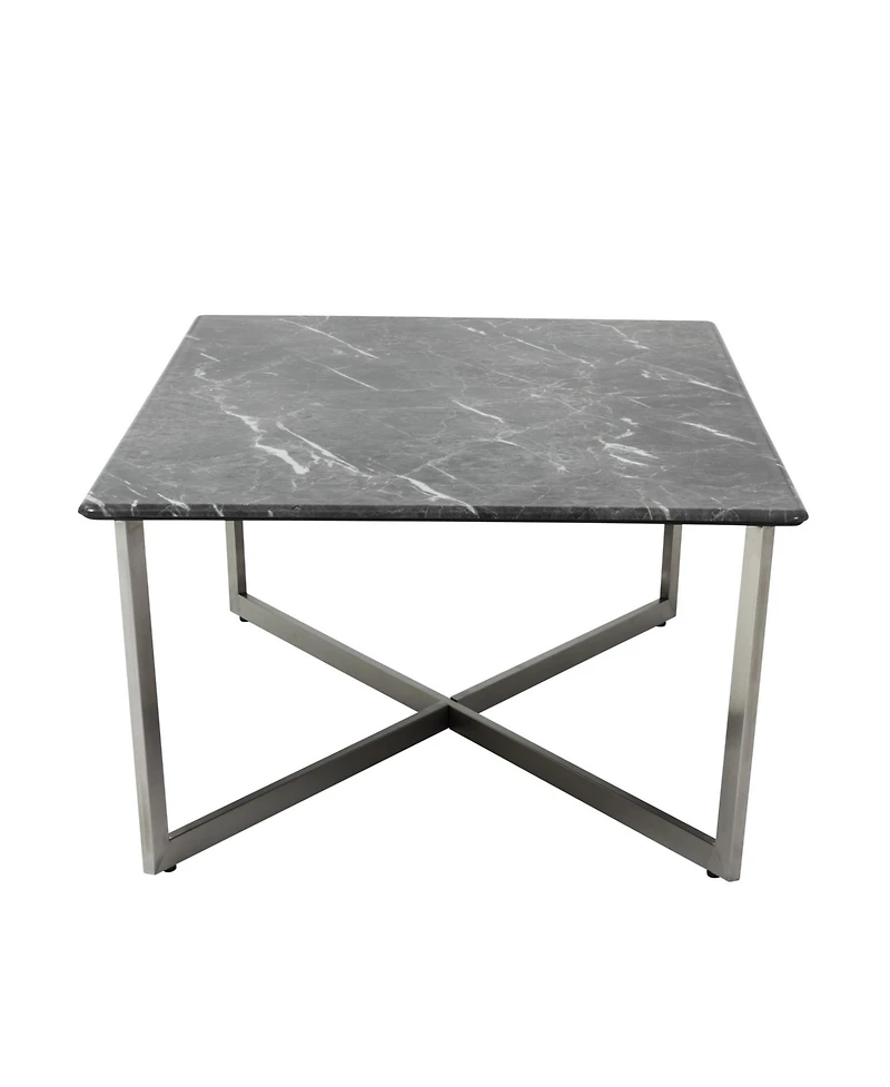 Faux Marble Rectangular Coffee Table for Modern Living Room Decor