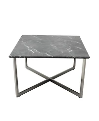 Faux Marble Rectangular Coffee Table for Modern Living Room Decor