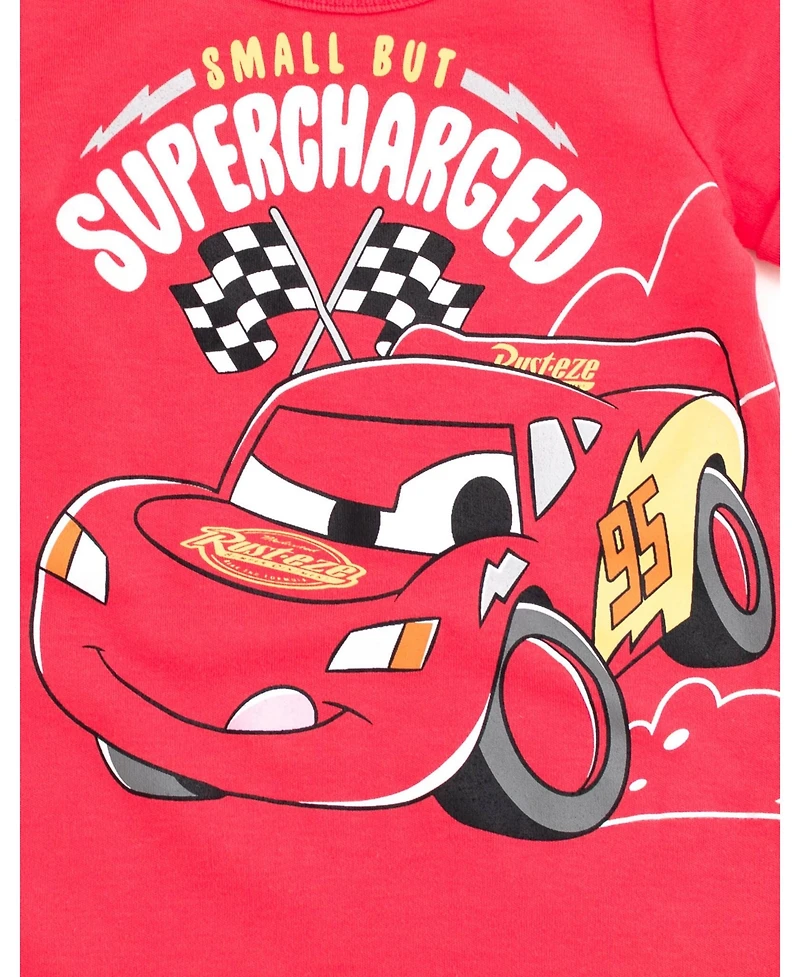 Cars Baby Boys Lightning McQueen Romper and Bucket Sun Hat Outfit Set