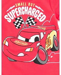 Cars Baby Boys Lightning McQueen Romper and Bucket Sun Hat Outfit Set