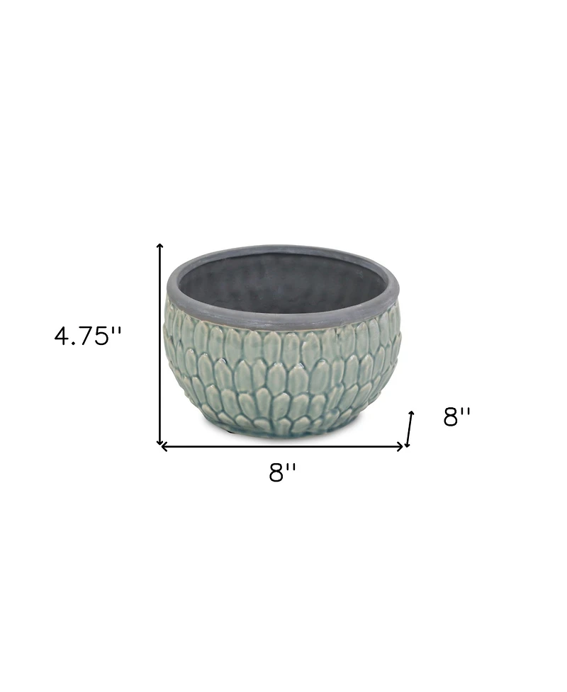 Tone-On-Tone Ceramic Round Planter – Stylish Pot for Indoor & Outdoor Plants