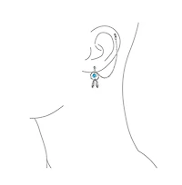 Bling Jewelry Native American Indian Dream Catcher Feather Double Piercing Single Ear Cartilage Stud Surgical Steel 14G