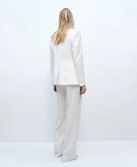Mango Women's Low-Rise Straight Suit Pants