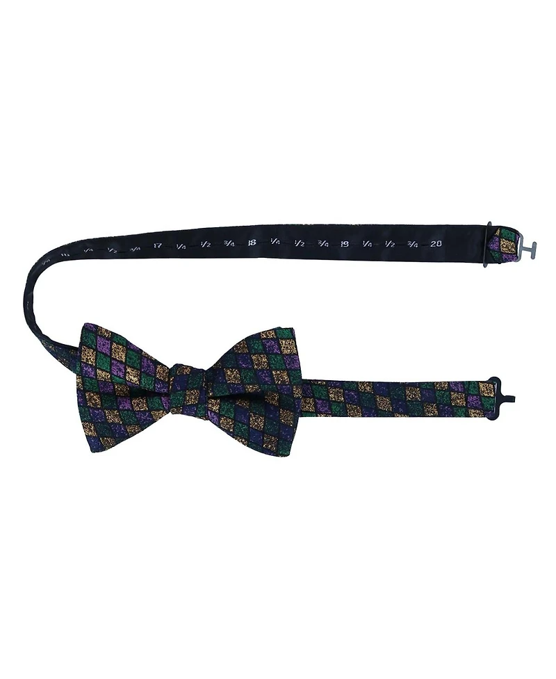 Trafalgar Men's Carnival Diamond Multi-Colored Novelty Silk Bow Tie