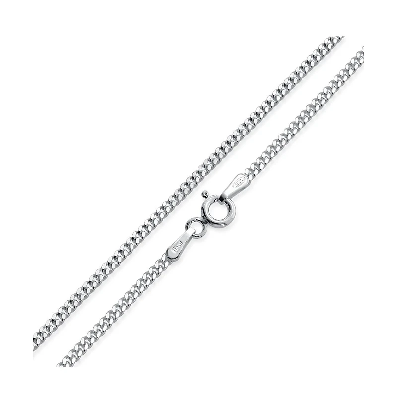 Bling Jewelry Simple Strong Plain Cuban Curb Chain Anklet Ankle Bracelet .925 Sterling Silver