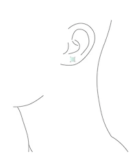 Bling Jewelry Simple Classic White Fire Orange Green Blue Opulence Created Opal Square Princess Cut Stud Earrings Yellow Gold Plated .925 Sterling Sil