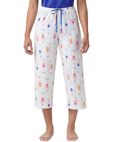 Hue Women's Beach Flamingos Printed Capri Pajama Pants