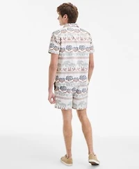 Sun Stone Mens Ace Printed Camp Shirt Drawstring Shorts Exclusively At Macys
