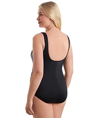 ShapeSolver Sport by Mimi Flamingo Women's Nighparty Square-Neck Swimsuit