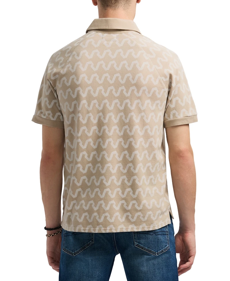 Men's Kindell Regular-Fit Wave-Print Polo Shirt