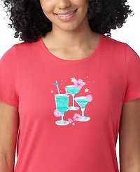 Hue Women's Printed Short-Sleeve Capri Pajama Set
