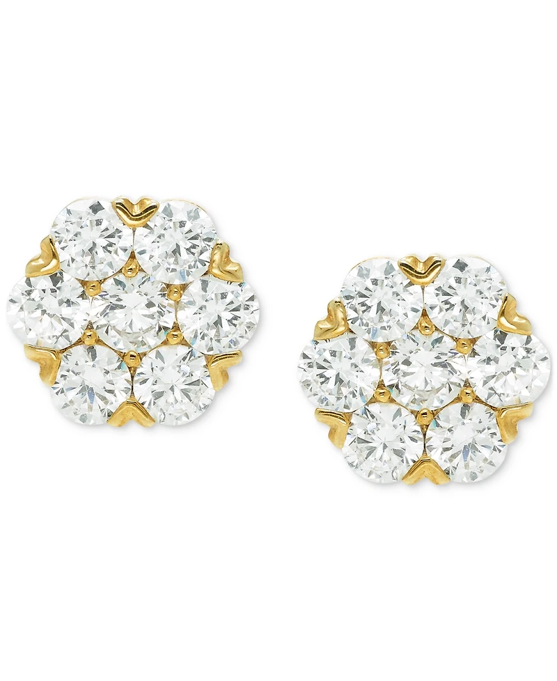 Diamond Cluster Stud Earrings (2 ct. t.w.) in 14k Yellow Gold