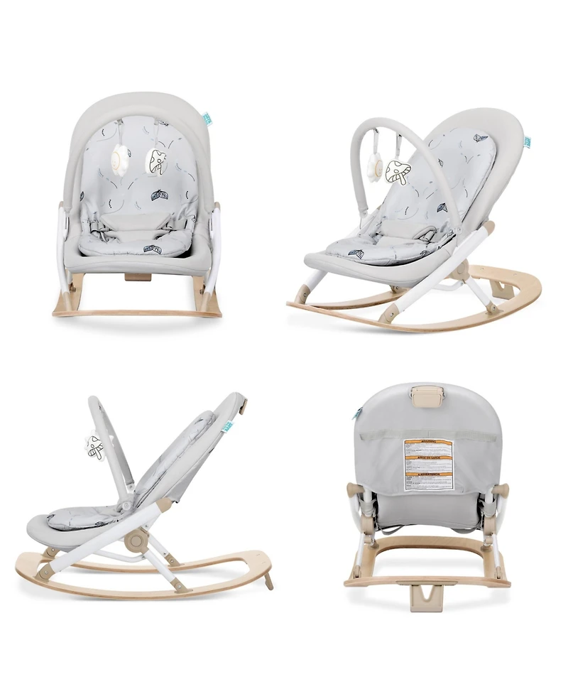 Evolur Koko Portable Infant Bouncer Light Gray